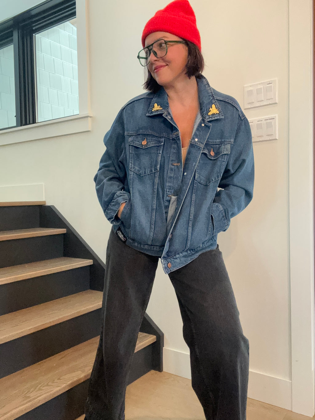 GRATEFUL HEART - Upcycled Denim Jacket