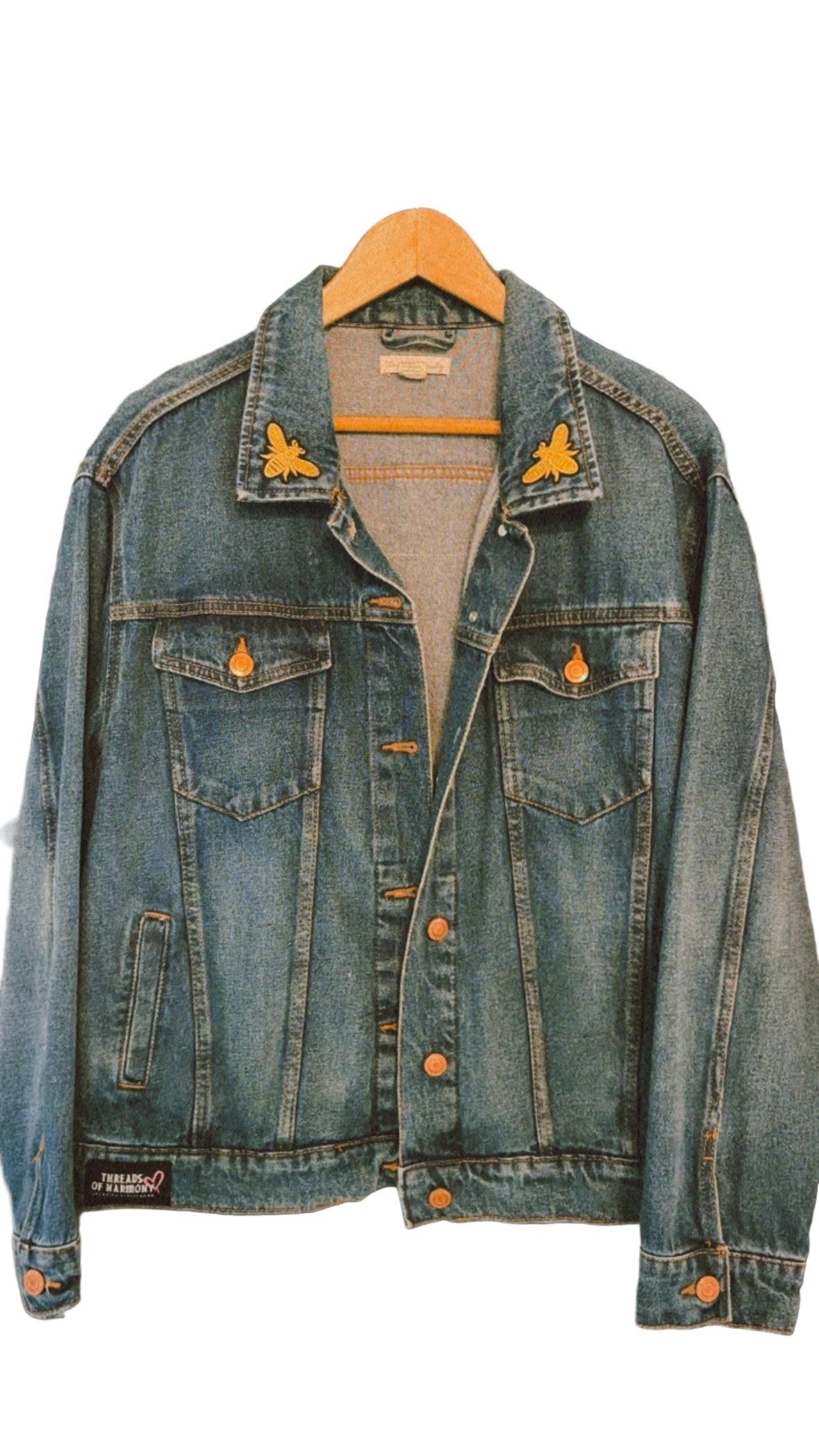 GRATEFUL HEART - Upcycled Denim Jacket