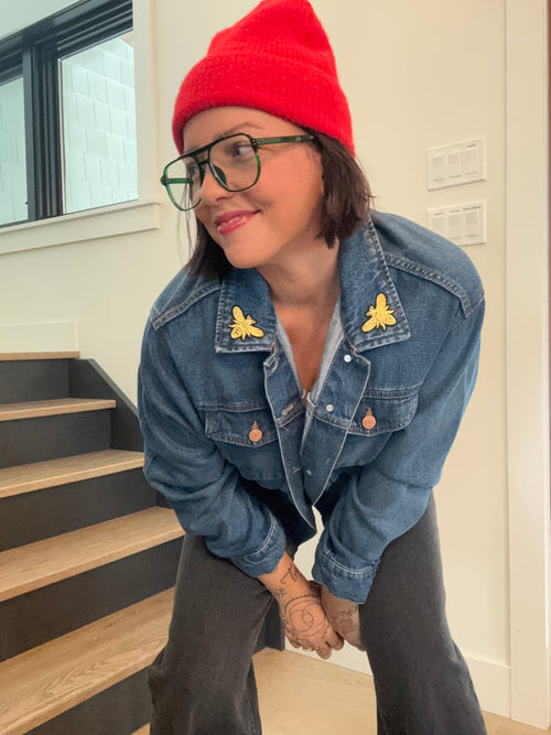 GRATEFUL HEART - Upcycled Denim Jacket